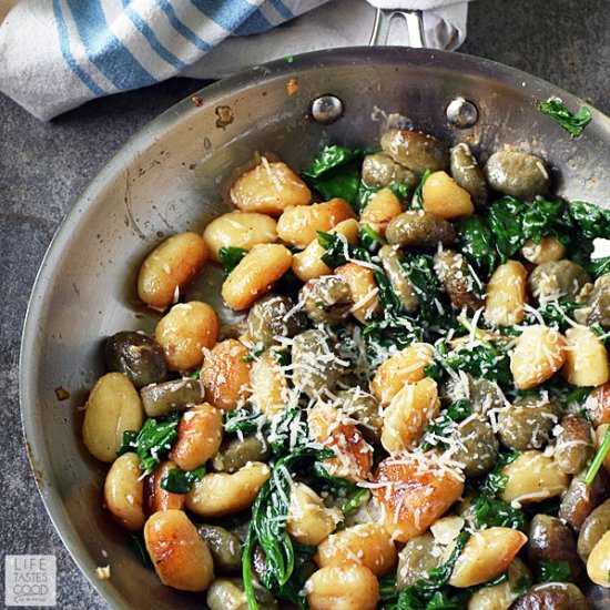 Pan Fried Gnocchi Spinach & Parm