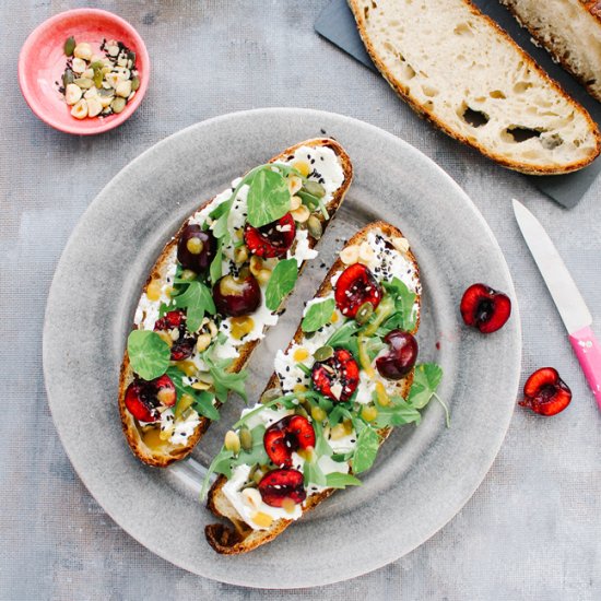 Cherry & Ricotta Bruschetta