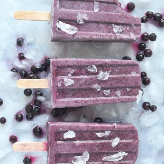 Blueberry Basil Popsicles