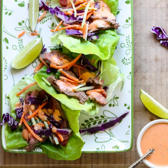 Ranch Steak Lettuce Wraps