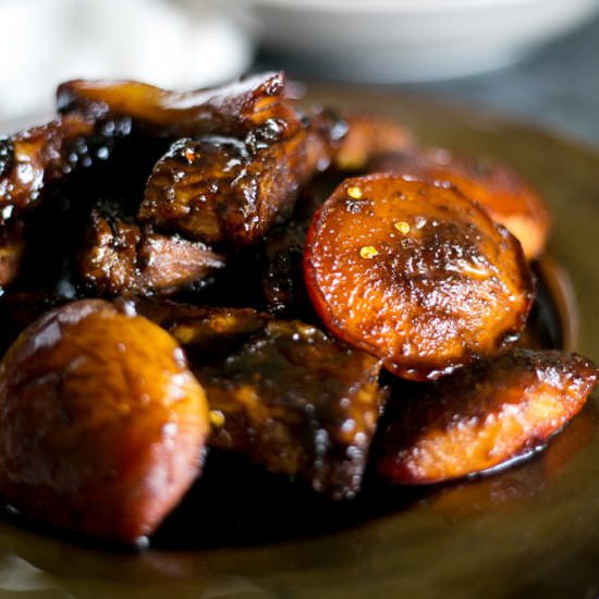 Pork Ribs Peach & Molasses Glaze