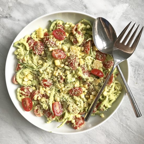 Raw Zucchini Noodle Salad