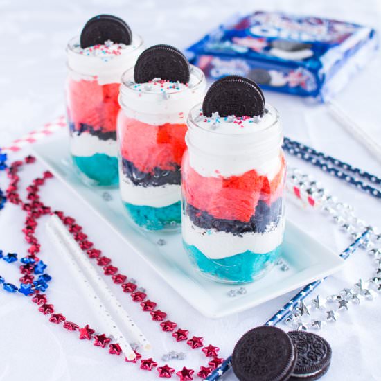 Red, White & Blue Oreo Mini Trifles