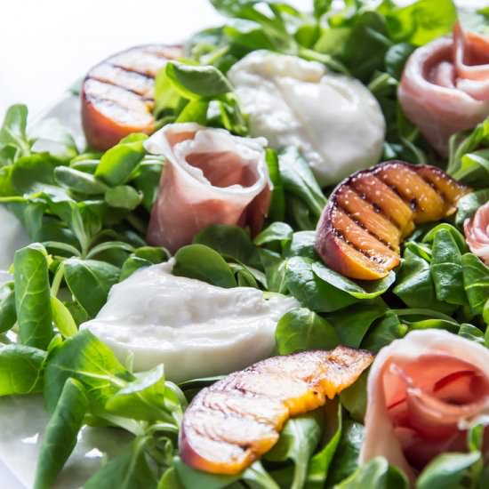 Prosciutto, Peach & Burrata Salad