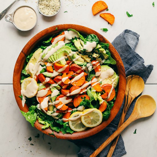 Sweet Potato Avocado Green Salad