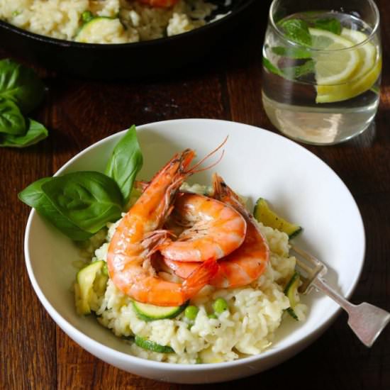 Prawn Risotto with Peas & Courgette