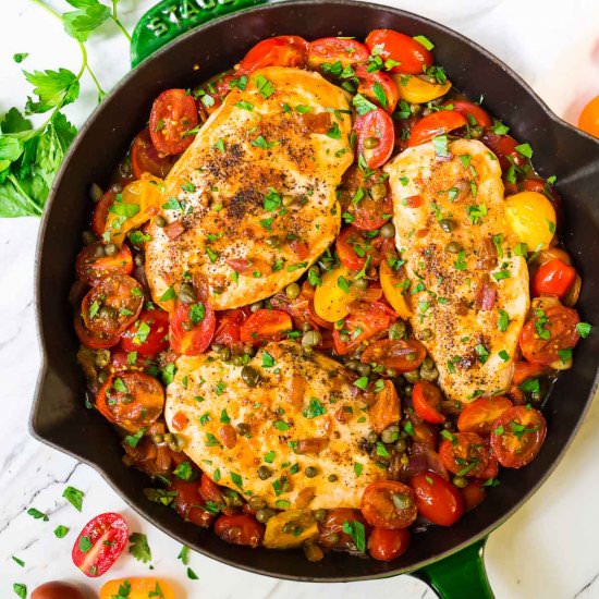 Simple Chicken and Tomato Skillet