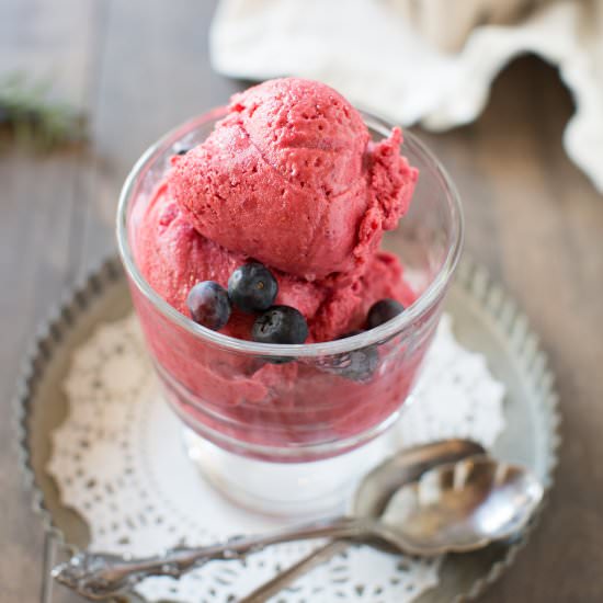 No-churn Raspberry Frozen Yogurt