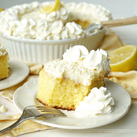 Lemon White Chocolate Poke Cake