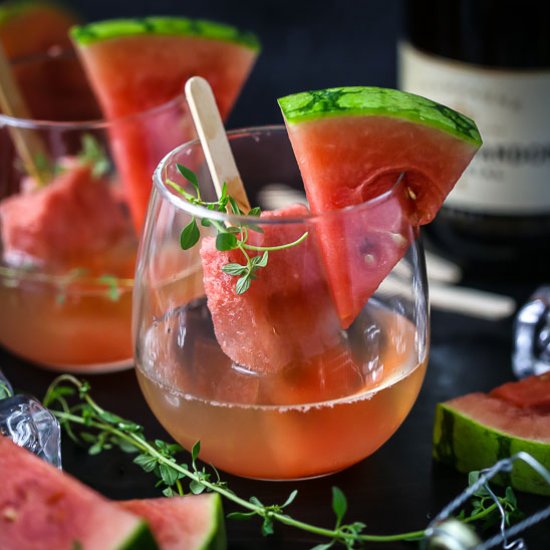 Watermelon Champagne Popsicles