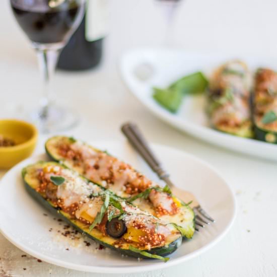 Grilled Pizza Zucchini Boats