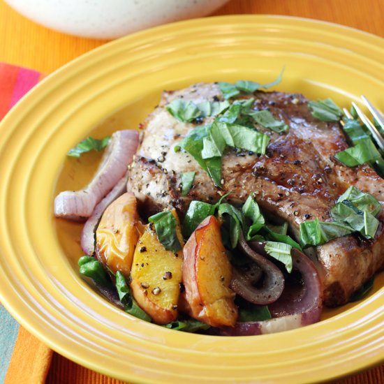 Pork Chops with Peaches