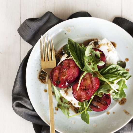 Grilled Plums with Burrata