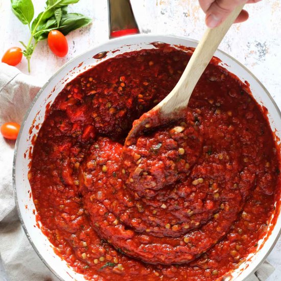 Easy Lentil Bolognese