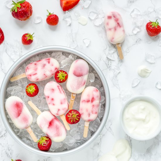 Strawberry & Yoghurt Popsicles