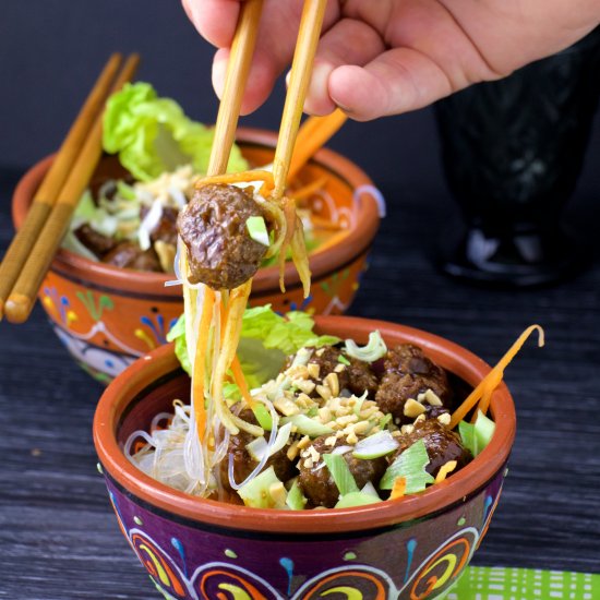 Hoisin Glazed Meatballs 2 Ways