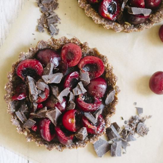 Cherry Chocolate Ganache Tarts