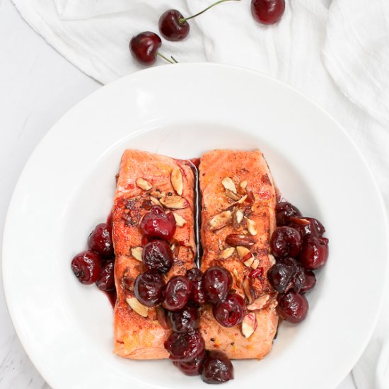 Almond Cherry Seared Salmon