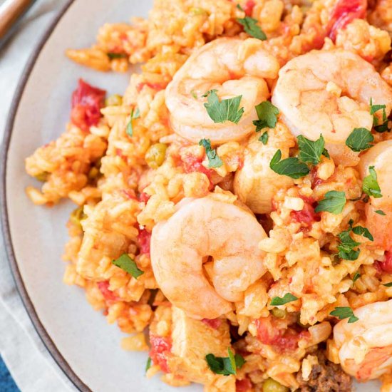 Spanish Chorizo and Shrimp Paella