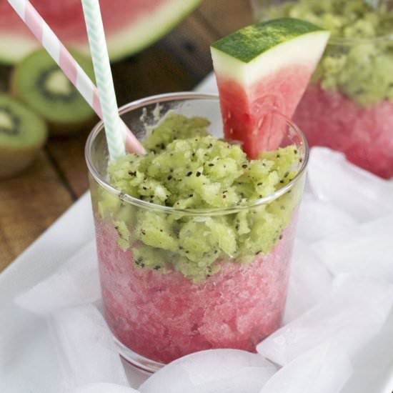 Boozy Watermelon Kiwi Granita