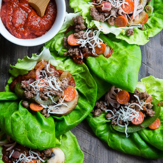 Low Carb Pizza Lettuce Wraps