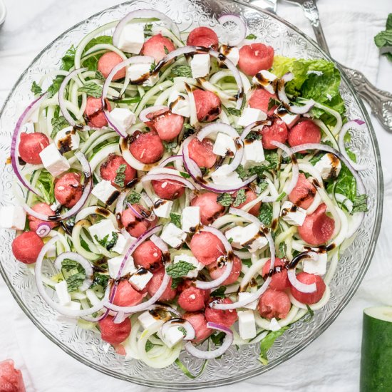 Watermelon, Cucumber, & Feta Salad