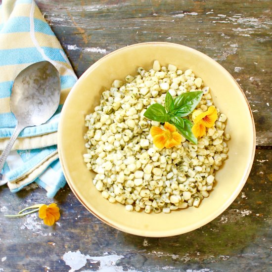 Basil Pesto Corn