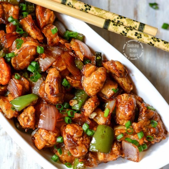 Low Calorie Mushroom Manchurian