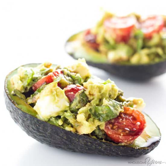 Caprese Stuffed Avocado (Low Carb)