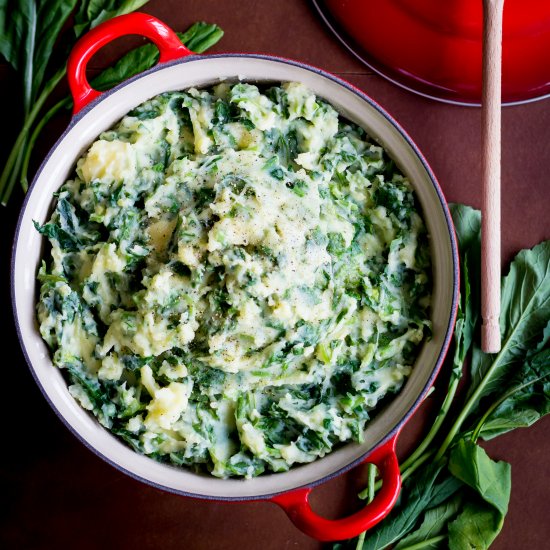 Turnip Greens Potato Mash & Cheese