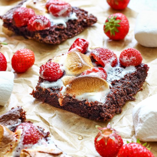 Strawberry Marshmallow Brownies