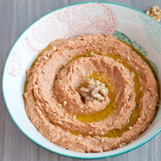 Roasted Pepper and Walnut Hummus