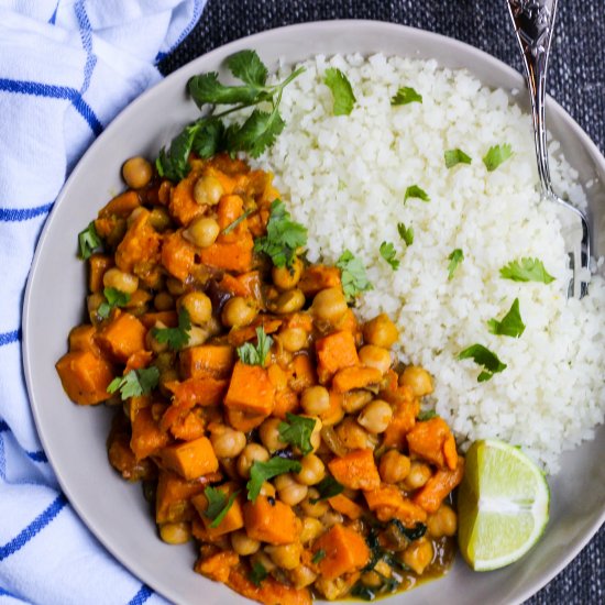 Vegan Sweet Potato Chickpea Curry