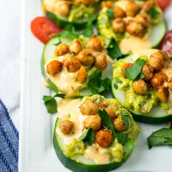 Chickpea Avocado Cucumber Bites