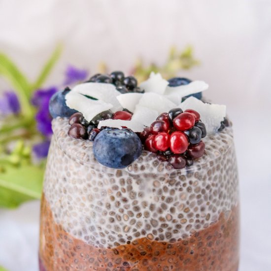 Berry and Chocolate Chia Parfait