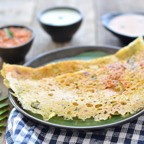 Instant Onion Rava Dosa Recipe