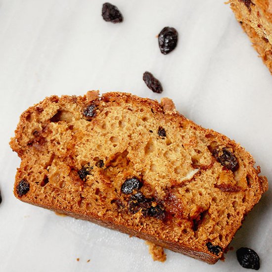 Cinnamon raisin quick bread