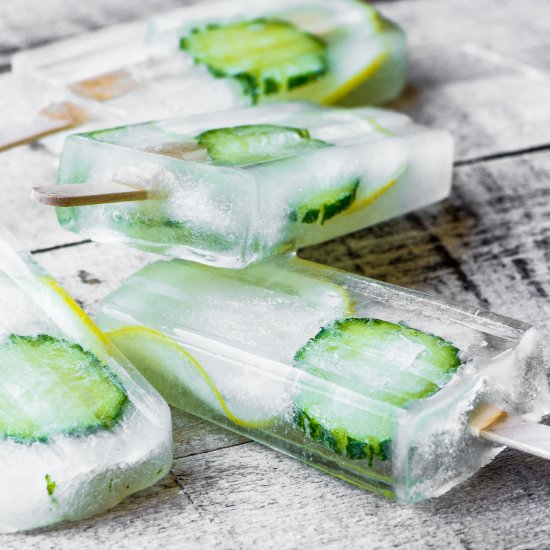 Cucumber Lemon Spa Popsicles