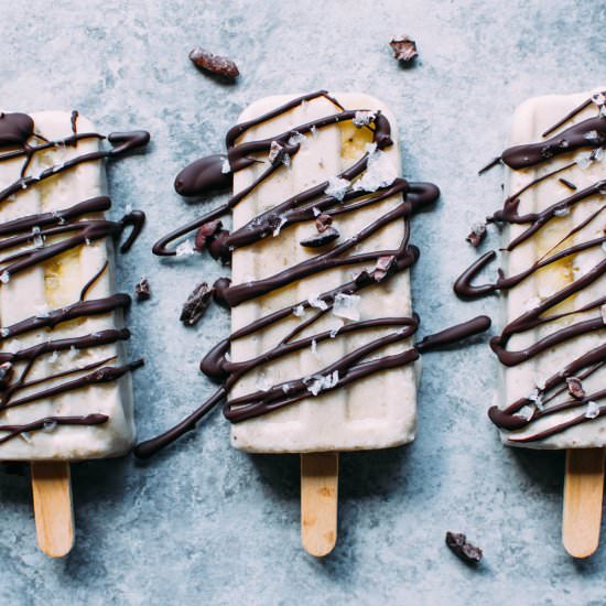 Salted Banana Date Popsicles