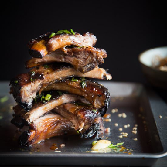 One Hour Miso Honey Pork Ribs