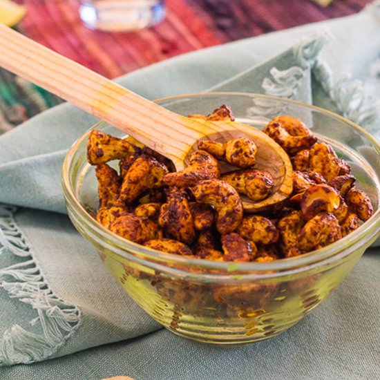 Skillet Roasted Curried Cashews