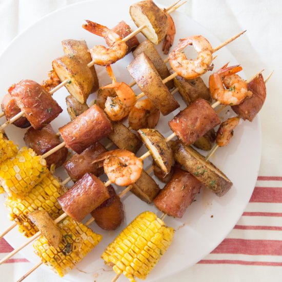 Shrimp Boil Skewers