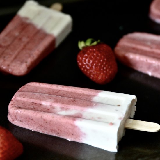 Strawberry Vanilla Popsicles