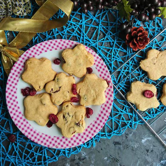 Eggless Cranberry Cookies