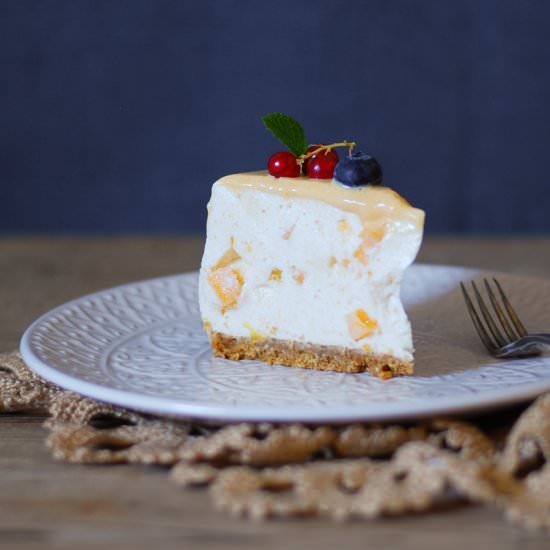 Passion fruit peach mousse cake