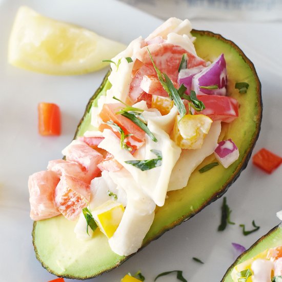 Tarragon Crab Salad Stuffed Avocado