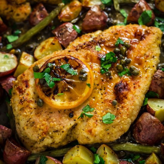 Sheet Pan Chicken Piccata