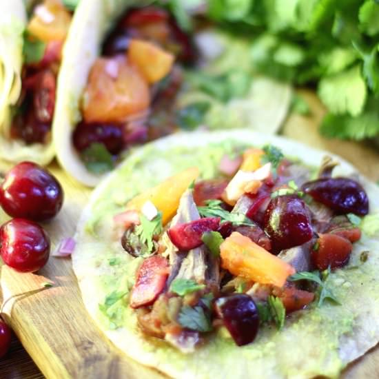 Duck Tacos with Cherry Orange Salsa