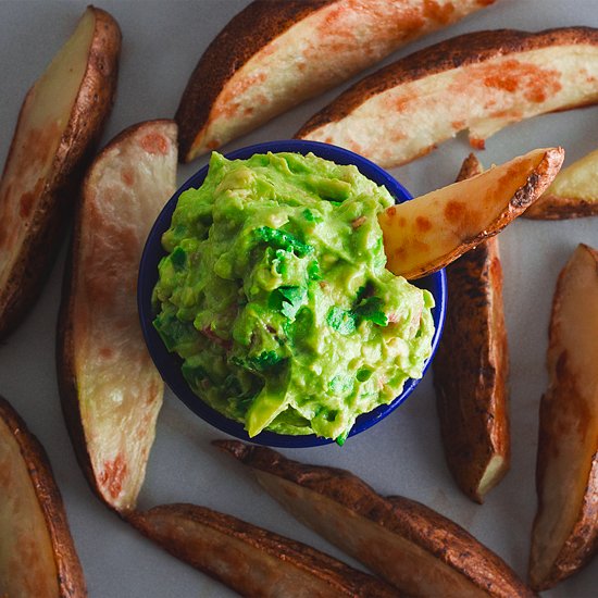 Baked Wedges And Chunky Guacamole