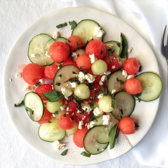 Watermelon Cucumber Salad